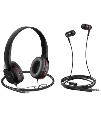 Проводная гарнитура Hoco W24 Черно - красный