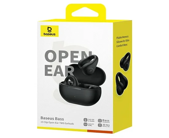 Беспроводные TWS наушники Baseus OS Bass 15 Clip Open-Ear (A00079500) Cluster Black