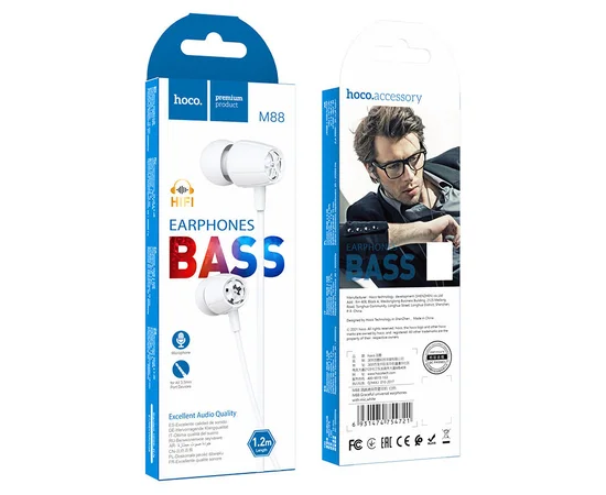 Стерео Наушники Hoco M88 with microphone Белый