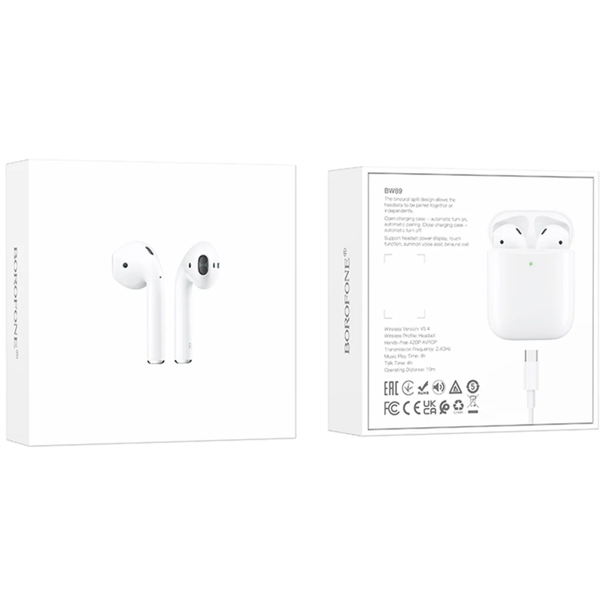 Беспроводные TWS наушники Borofone BW89 White