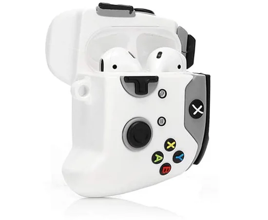 Силиконовый футляр Gamepad для наушников AirPods Белый