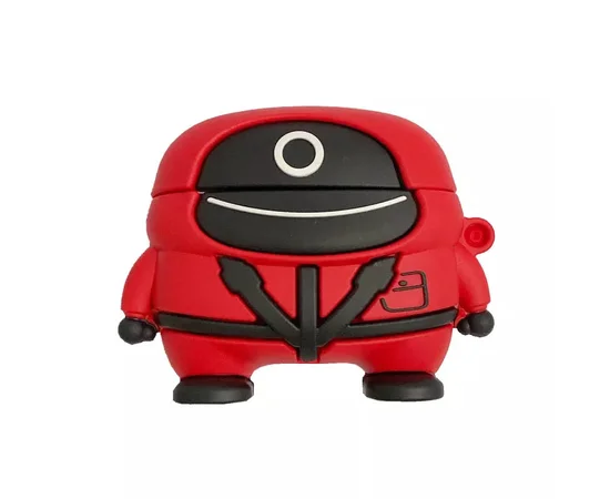 Силиконовый футляр Squid Game для наушников AirPods Pro Красный / Круг Рабочий