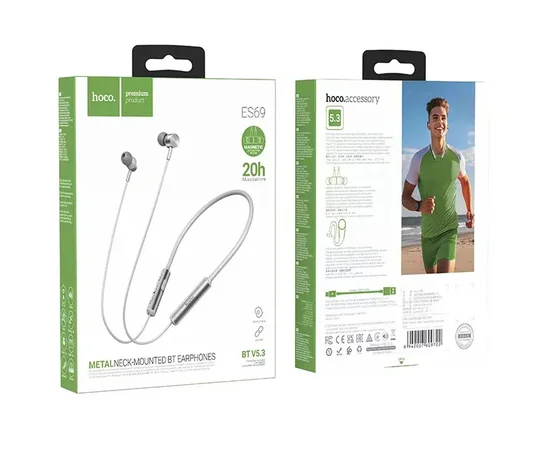 Bluetooth Наушники Hoco ES69 Platium neck-mounted Gray