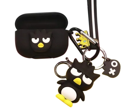 Силиконовый футляр Cute Charm для наушников AirPods Pro Angry Bird / Черный