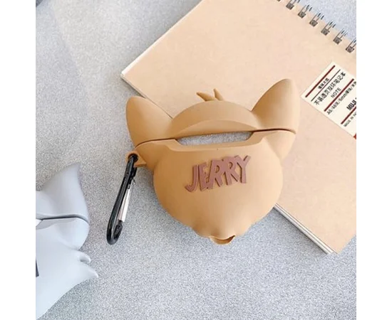 Силиконовый футляр Tom & Jerry series для наушников AirPods Pro + кольцо Джерри/Коричневый