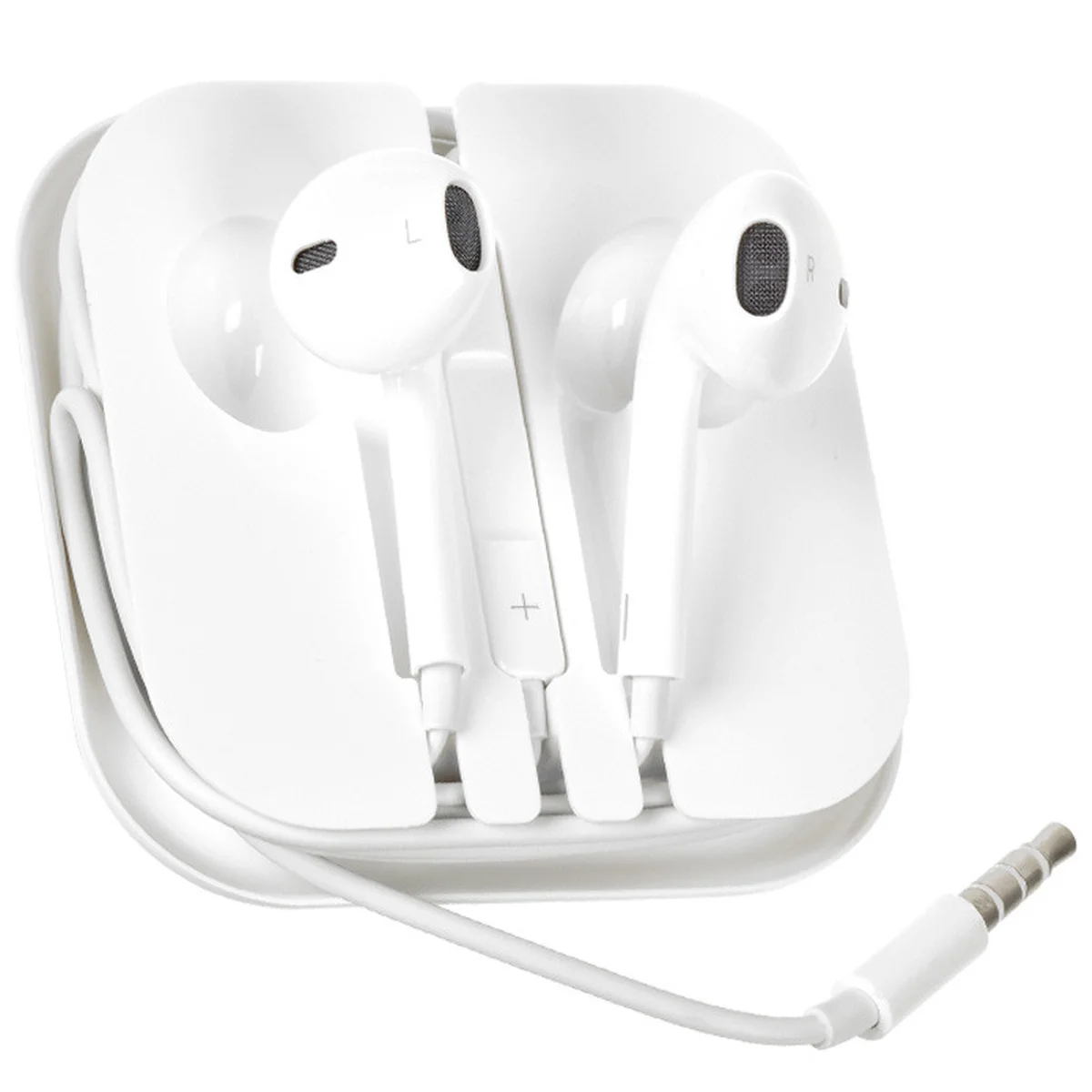 Гарнитура для Apple iPhone с регулировкой громкости, 3.5mm  (box) Белый