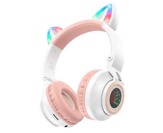 Bluetooth наушники BOROFONE BO18 Cat ear Белый
