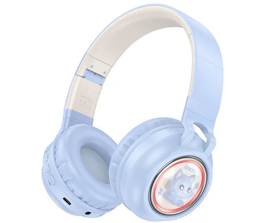 Накладні бездротові навушники Hoco W50 Cute fun Blue