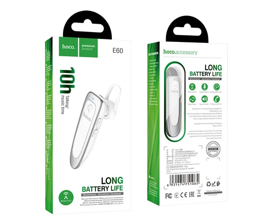 Bluetooth Гарнитура Hoco E60 Brightness business Белый