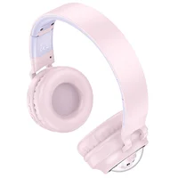 Накладные беспроводные наушники Hoco W50 Cute fun Pink