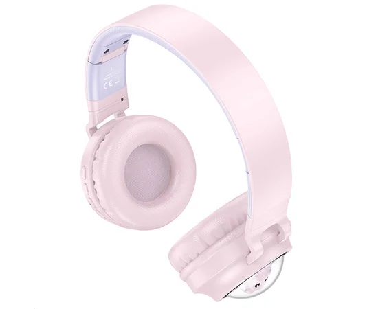 Накладные беспроводные наушники Hoco W50 Cute fun Pink