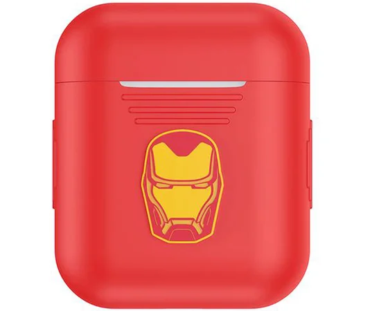 Силиконовый футляр Marvel series для наушников AirPods Iron Man / Красный