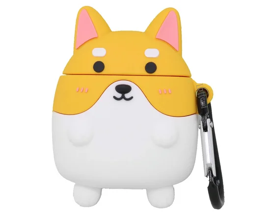 Силиконовый футляр Dogs для наушников AirPods Корги / Рыжий