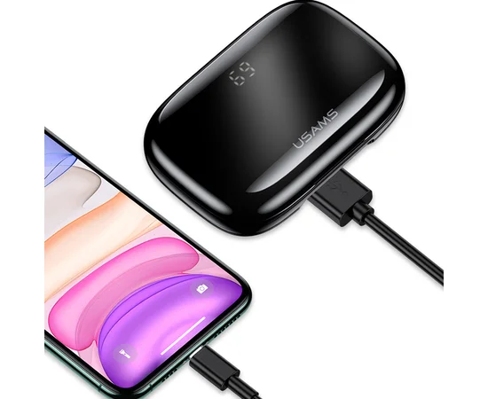 Беспроводные Bluetooth наушники USAMS-YJ Digital Display Wireless 5.0 Черный