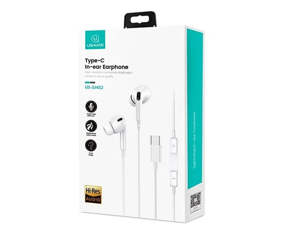 Наушники Usams EP-41 Type-C с микрофоном Белый