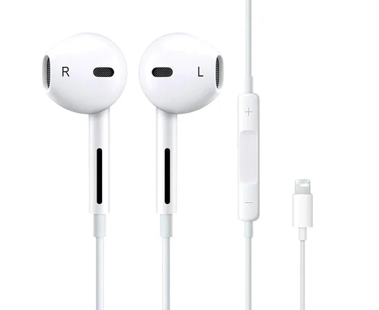 Гарнитура EarX для Apple iPhone с регулировкой громкости, разъём Lightning, (box) Белый