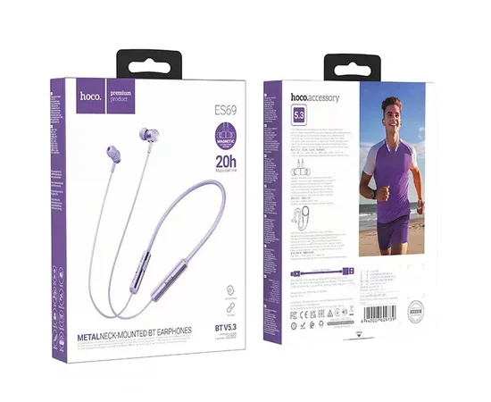 Bluetooth Наушники Hoco ES69 Platium neck-mounted Purple