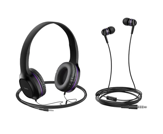 Наушники Hoco W24 Черно - фиолетовый