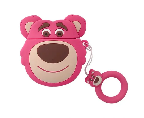 Силиконовый футляр Disney series для наушников AirPods + кольцо Лотсо / Розовый