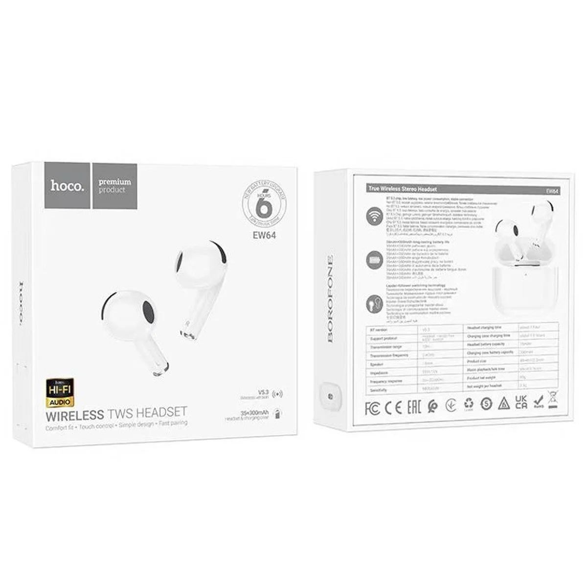 Беспроводные TWS наушники Hoco EW64 White