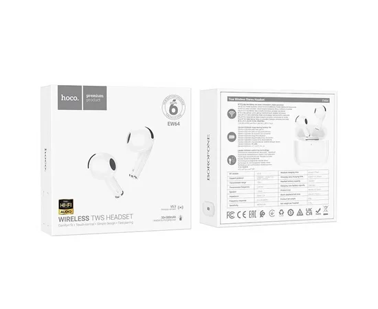 Беспроводные TWS наушники Hoco EW64 White