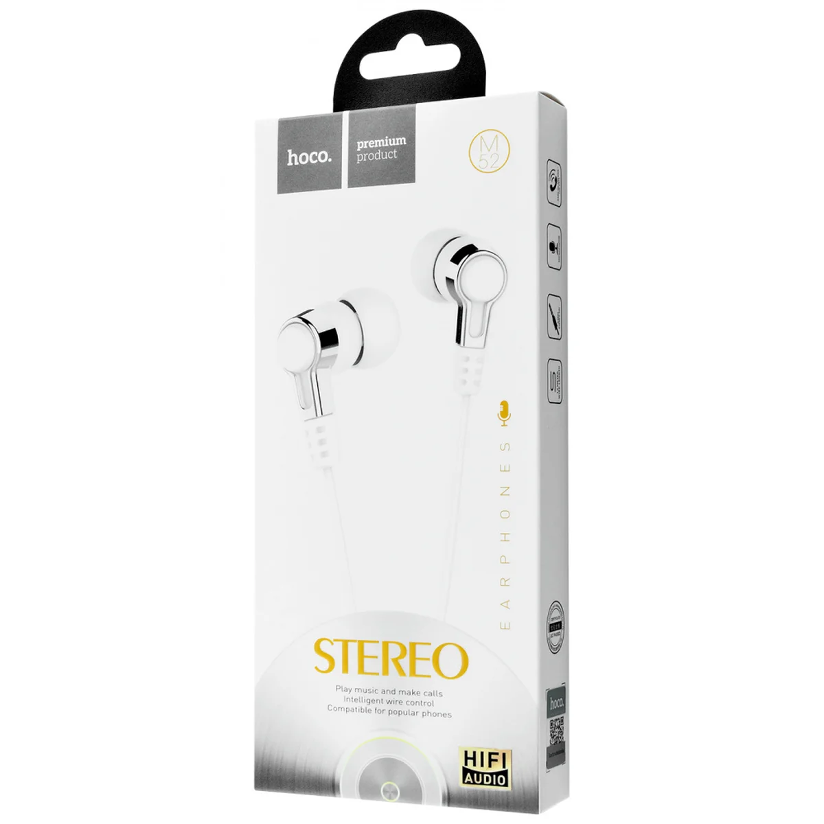 Стерео Наушники Hoco M52 Amazing Rhyme With Microphone Белый