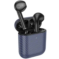 Беспроводные TWS наушники Hoco EW41 Plus (carbon fiber pattern version) Blue