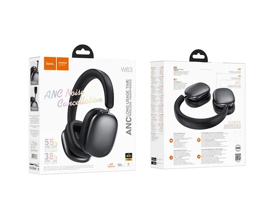 Накладные беспроводные наушники Hoco W63 Triunfo ANC Black