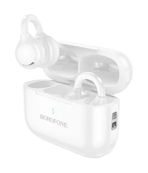 Беспроводные TWS наушники Borofone BW95 Cancion clip-on White