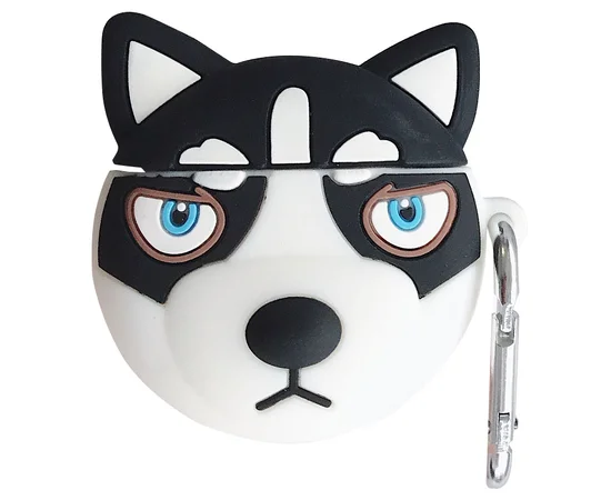 Силиконовый футляр Husky для наушников AirPods + карабин Черный