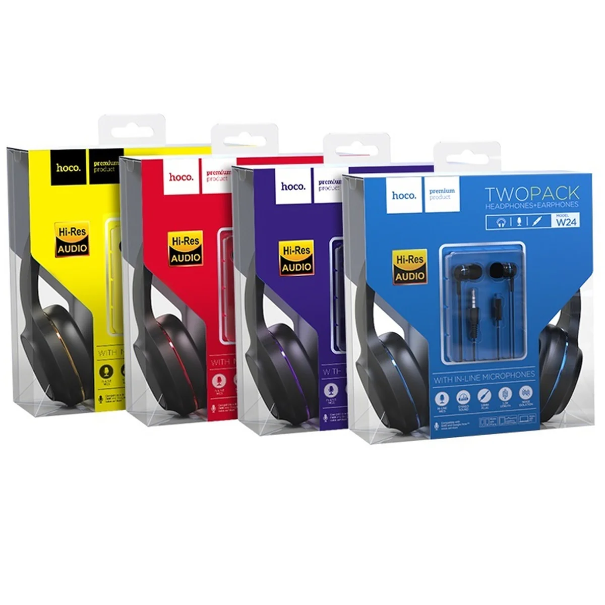 Проводная гарнитура Hoco W24 Черно - красный