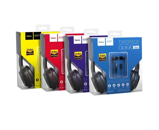 Проводная гарнитура Hoco W24 Черно - красный