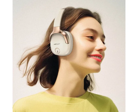 Накладные беспроводные наушники Acefast H2 Milky White