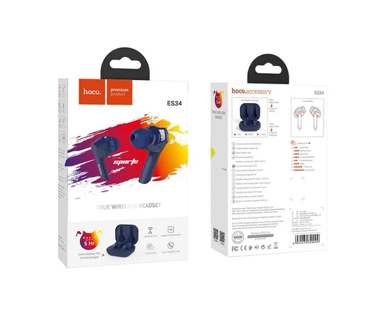 Bluetooth гарнитура HOCO ES34 Синий