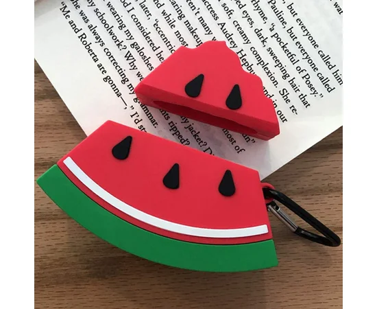 Силиконовый футляр Smile Fruits series для наушников AirPods + карабин Watermelon