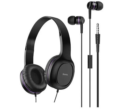 Наушники Hoco W24 Черно - фиолетовый