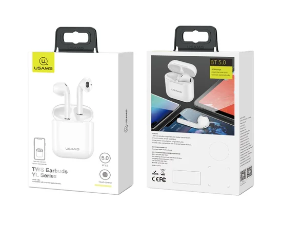 Беспроводные TWS наушники Usams US-YL001 BT 5.0 Белый
