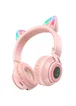 Bluetooth наушники BOROFONE BO18 Cat ear Розовый