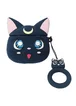 Силиконовый футляр Anime для наушников AirPods + кольцо Кот Сейлормун / Черный