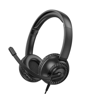 Накладні навушники Hoco W112 Pures (3.5mm/1.8m) Black