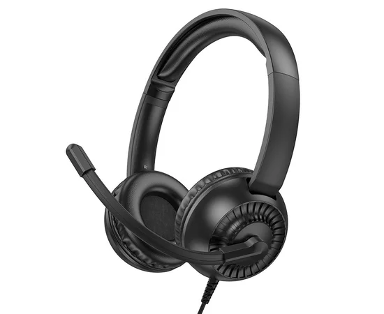 Накладні навушники Hoco W112 Pures (3.5mm/1.8m) Black