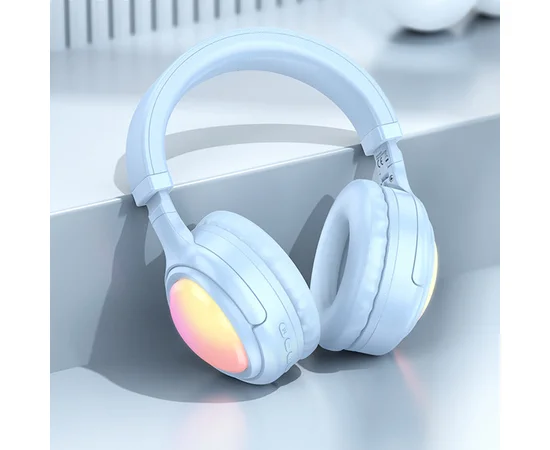 Накладні бездротові навушники Hoco W48 Focus Blue