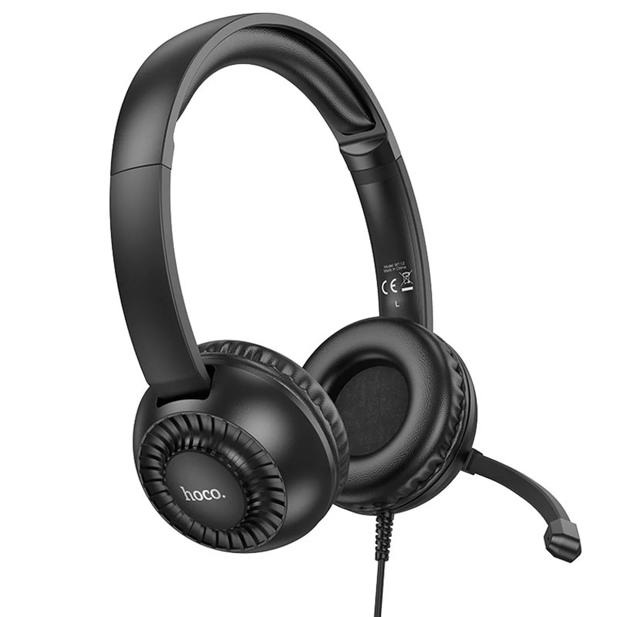 Накладные наушники Hoco W112 Pures (3.5mm/1.8m) Black