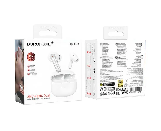 Бездротові навушники TWS BOROFONE FQ9 Plus Peaceful ANC+ENC White