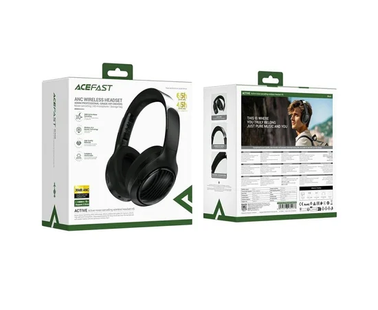 Накладные беспроводные наушники Acefast H5 ANC Black