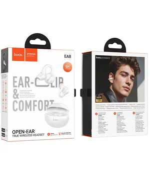 Беспроводные TWS наушники Hoco EA8 Warm clip-on (App) White