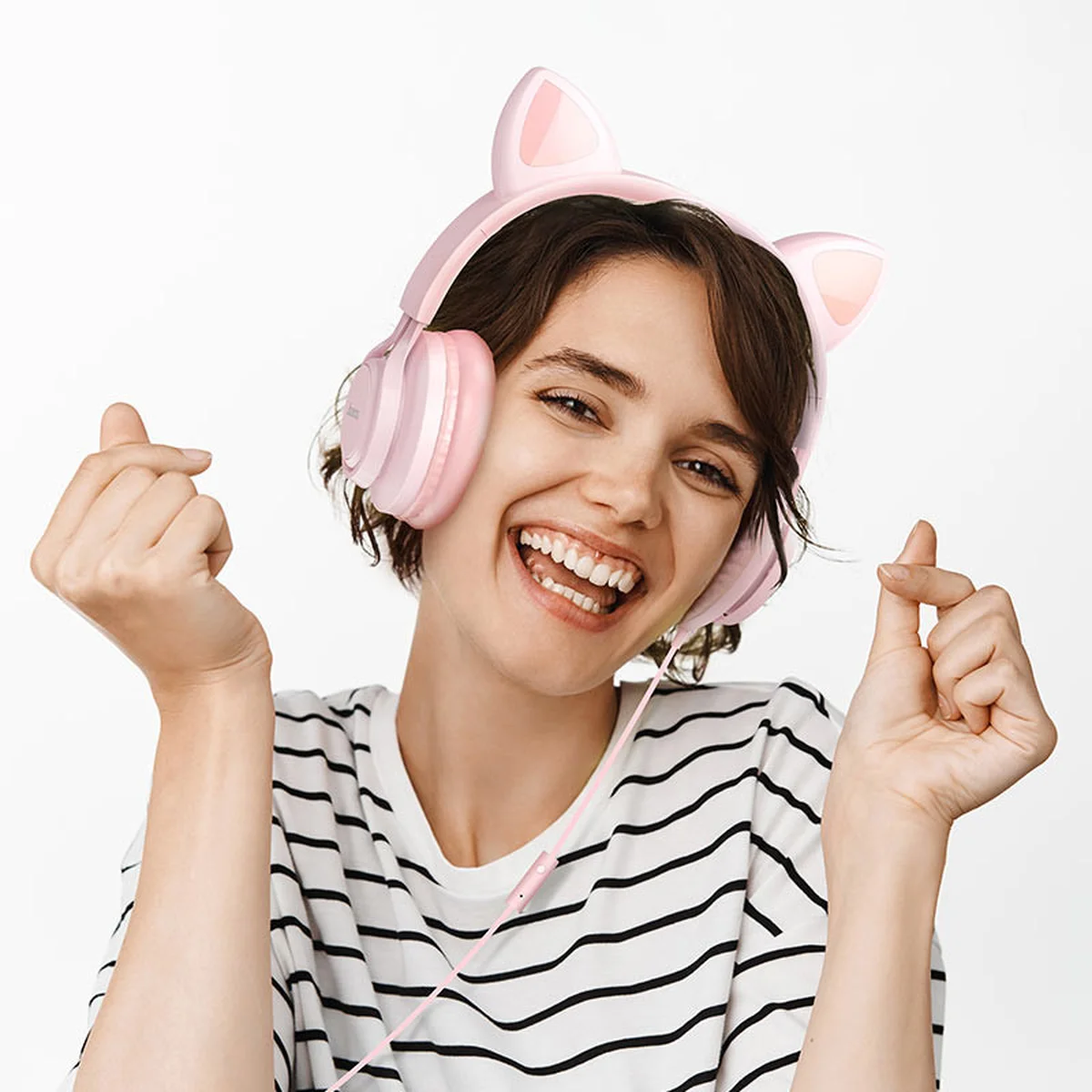 Наушники Hoco W36 Cat ear Pink