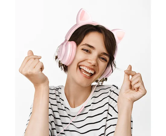 Наушники Hoco W36 Cat ear Pink