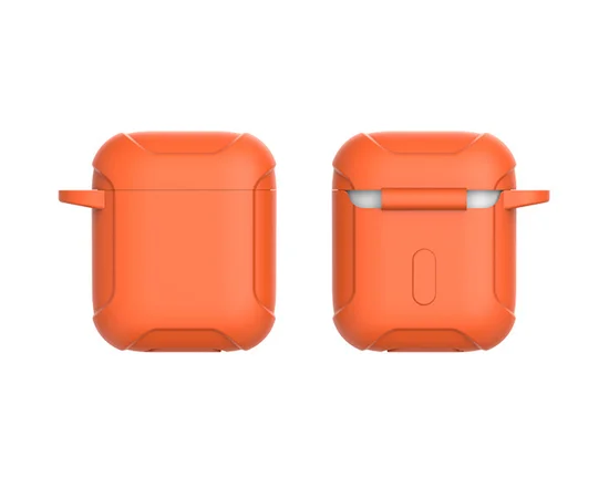 Силиконовый футляр Armor с карабином для Airpods Оранжевый