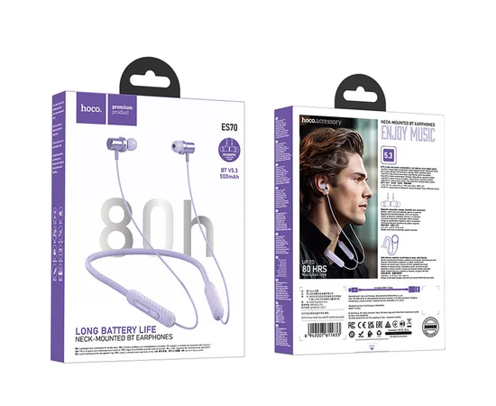 Bluetooth наушники Hoco ES70 Armour neck-mounted Purple